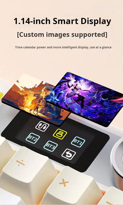 AULA F108Pro/F108 Wireless Bluetooth tri-mode connection, multi-functional display, Gasket structure, RGB lighting effects Deals 4 U  Streaming Equipment Deals 4 U