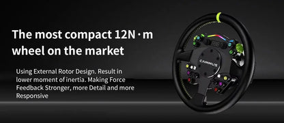 CAMMUS C12 with LC100 pedals kit C12 Direct Drive Steering Wheel Global First includes two T-shaped base flanges Deals 4 U  Gaming Accessories Deals 4 U