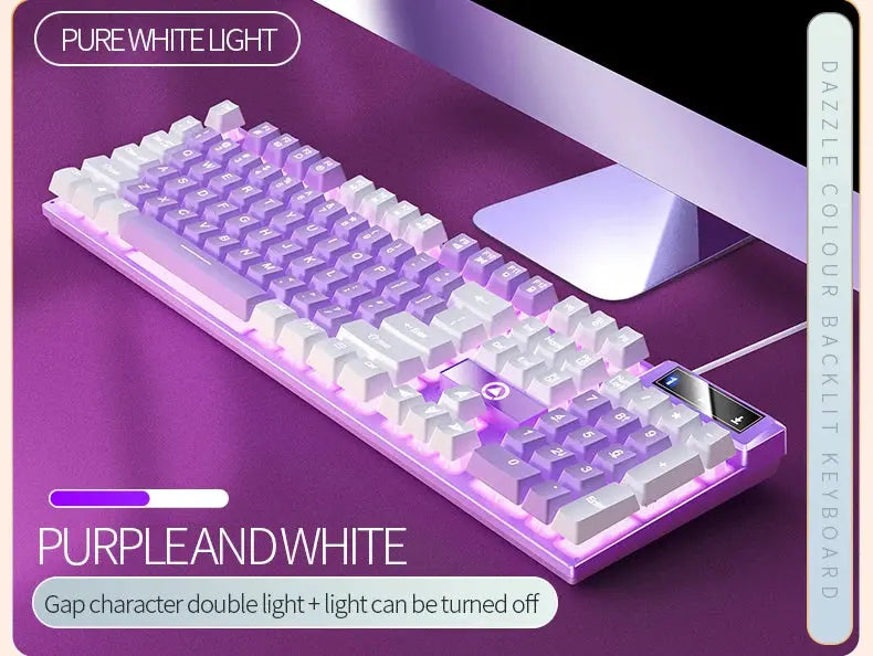 104 Keys Gaming Keyboard Wired Keyboard Color Matching Backlit Mechanical Feel Computer E-sports Peripherals for Desktop Laptop Deals 4 U  Gaming Accessories Deals 4 U