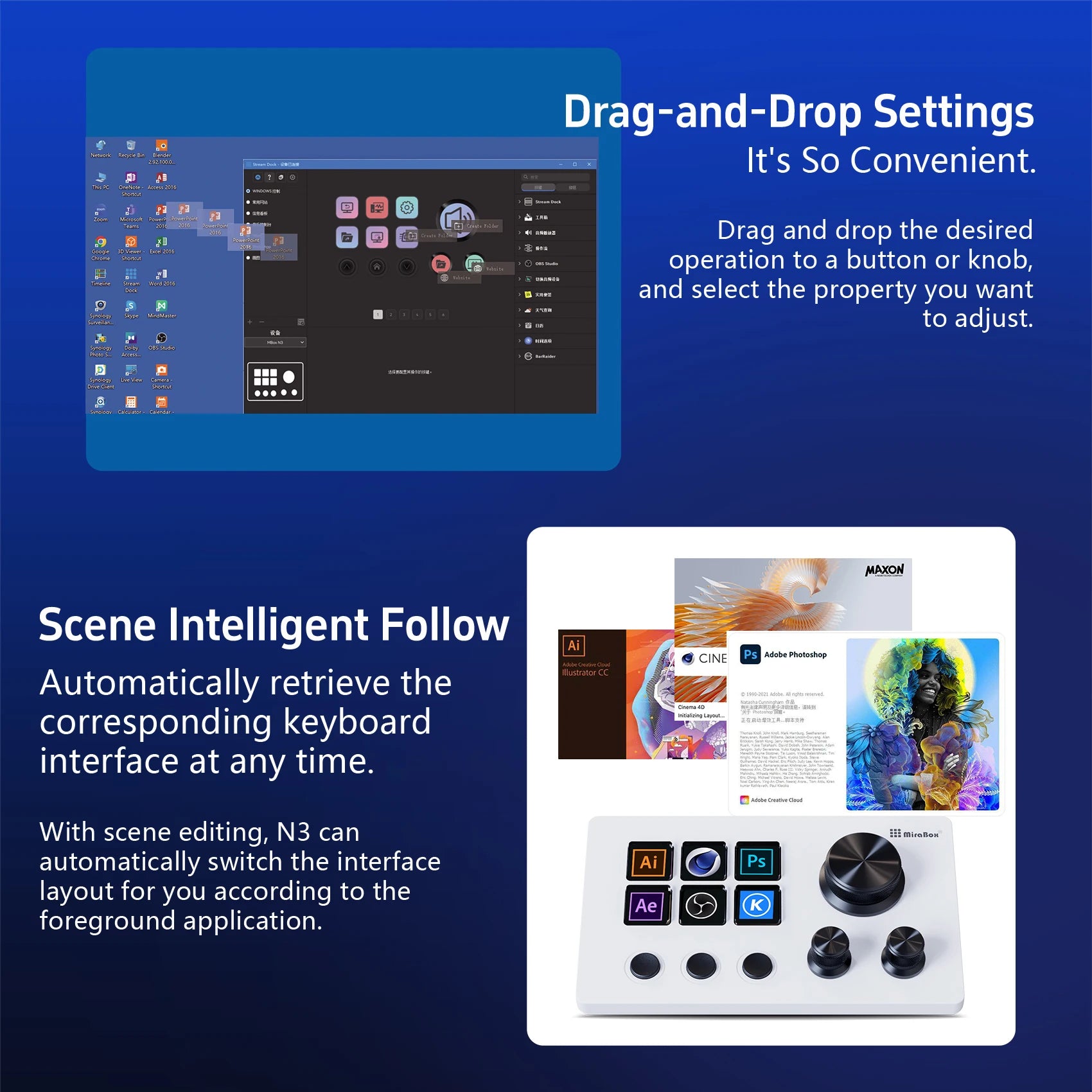 MiraBox N3 Macro Pad / Stream Deck, 6 Programmable LCD Keys, 3 Knobs, Visual Shortcuts, OBS Controller, Mac/Win Deals 4 U   Deals 4 U