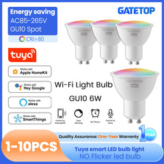 1-10PCS Tuya WiFi GU10 LED Spotlight Smart Light Bulb Dimmable 1-100% Lamps Smart Life App Control Works with Alexa Google Deals 4 U  Smart Home Gadget Deals 4 U