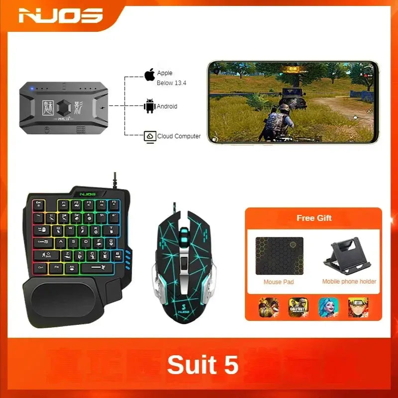 M1 Pro Gamepad Mobile Game Controller 4 in 1 Mouse Keyboard Converter BT V5.0 Programmable Adapter Support iOS Android System Deals 4 U  Gaming Accessories Deals 4 U