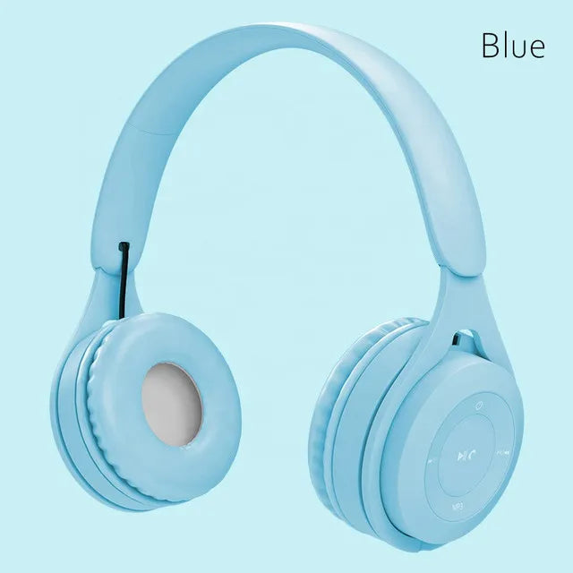 Wireless Bluetooth Headphone  Macaron Headphones Stereo Headband Gaming Headset with Mic Gamer Girl Gift for Mobile Tablet