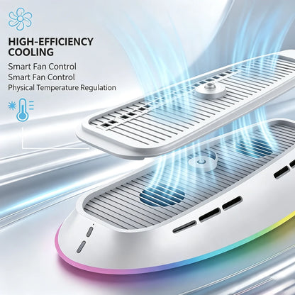Dual Fan Cooling Station for PS5 PS5 Slim PS5 Pro RGB Console Cooler High Efficiency USB Powered Gaming Accessories