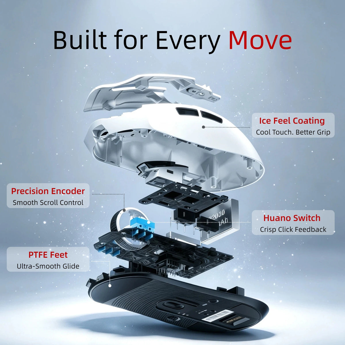 Ultra Light Gaming Mouse Wireless 59g 12000DPI 3-Mode Connection PAW3311 Sensor RGB Base Station Smart Display Professional Mouse Gamer