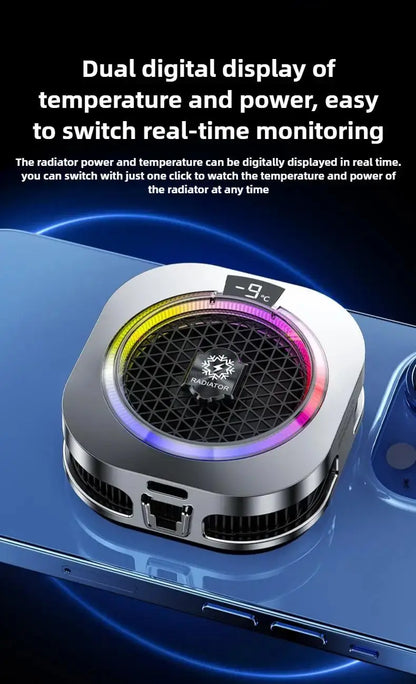NEW TH16 Pro Mobile Cooler 24W Magnetic/Back-clip Ice Cooling Radiator Digital Display RGB Light Gaming Temperature Control Deals 4 U  Mobile Gaming Deals 4 U