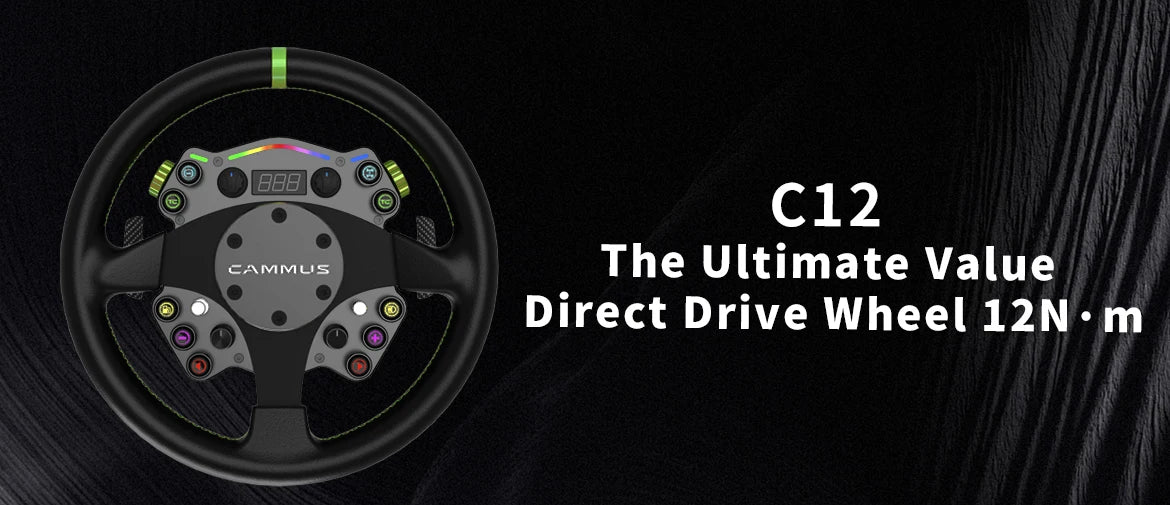 CAMMUS C12 with LC100 pedals kit C12 Direct Drive Steering Wheel Global First includes two T-shaped base flanges Deals 4 U   Deals 4 U