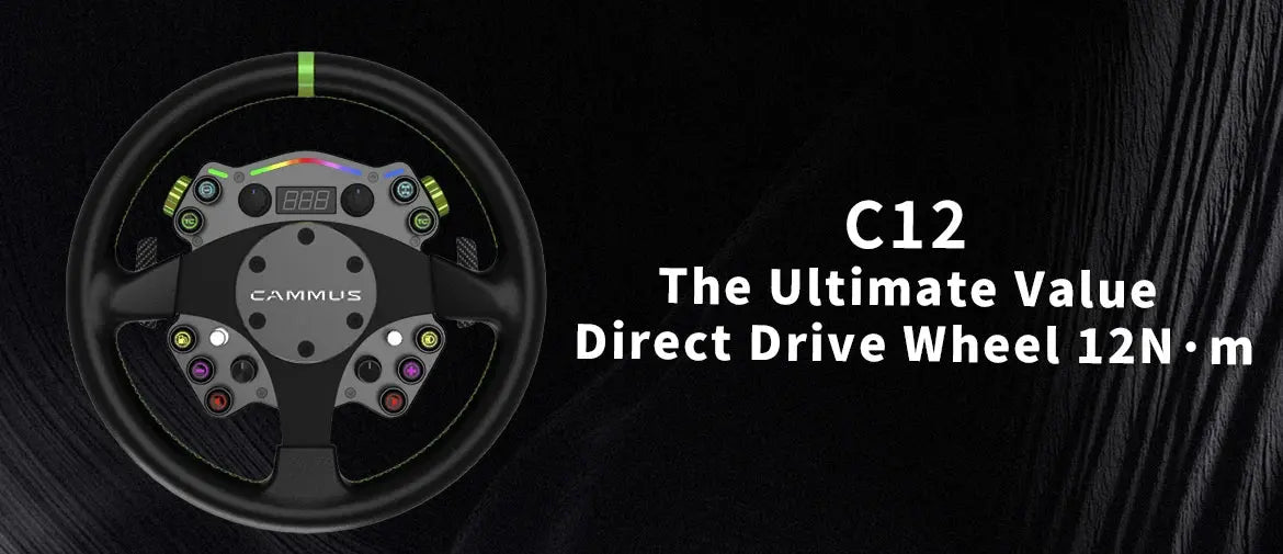 CAMMUS C12 with LC100 pedals kit C12 Direct Drive Steering Wheel Global First includes two T-shaped base flanges Deals 4 U  Gaming Accessories Deals 4 U