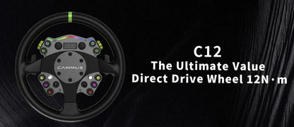 CAMMUS C12 with LC100 pedals kit C12 Direct Drive Steering Wheel Global First includes two T-shaped base flanges Deals 4 U  Gaming Accessories Deals 4 U