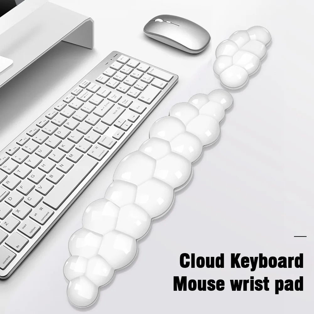 Keyboard Cloud Wrist Rest Pad Anti-Slip Desk Mat Memory Foam Palm Rest Ergonomic Mouse Pad Typing Wrist Rest for Office