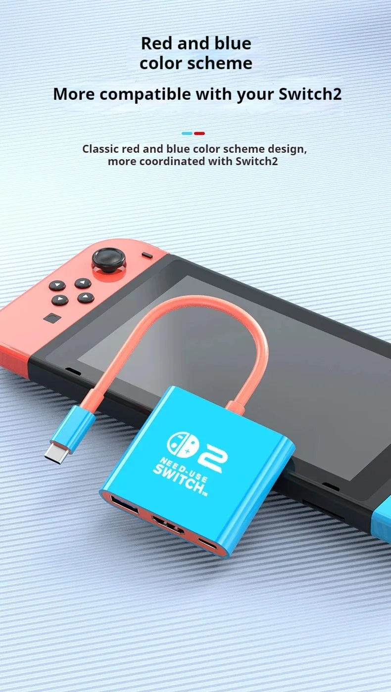 Docking Station for Nintendo Switch 2,4K 60Hz TYPE-C Hub with HDMI and USB-C 3.0 PD100W Charge Perfect for Switch 2/Switch/OLED Deals 4 U   Deals 4 U