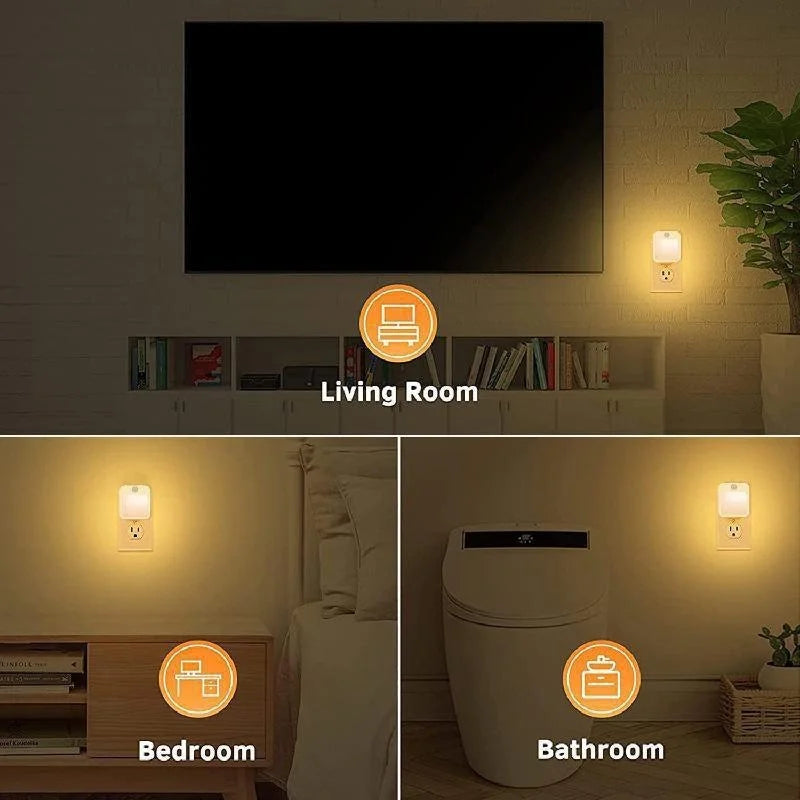 Motion Sensor LED Night Lights EU Plug Dimmable Cabinet Light for Baby Bedside Bedroom Corridor Wireless Night Lamp Lighting Deals 4 U   Deals 4 U