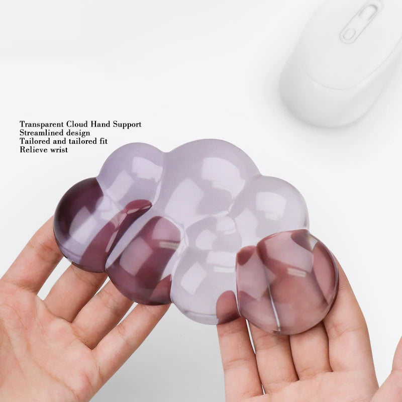 Ergonomic Cloud Silicone Wrist Rest Pad, Soft Comfort Wrist Support Cushion for Keyboard Mouse, Gaming Office Laptop PC