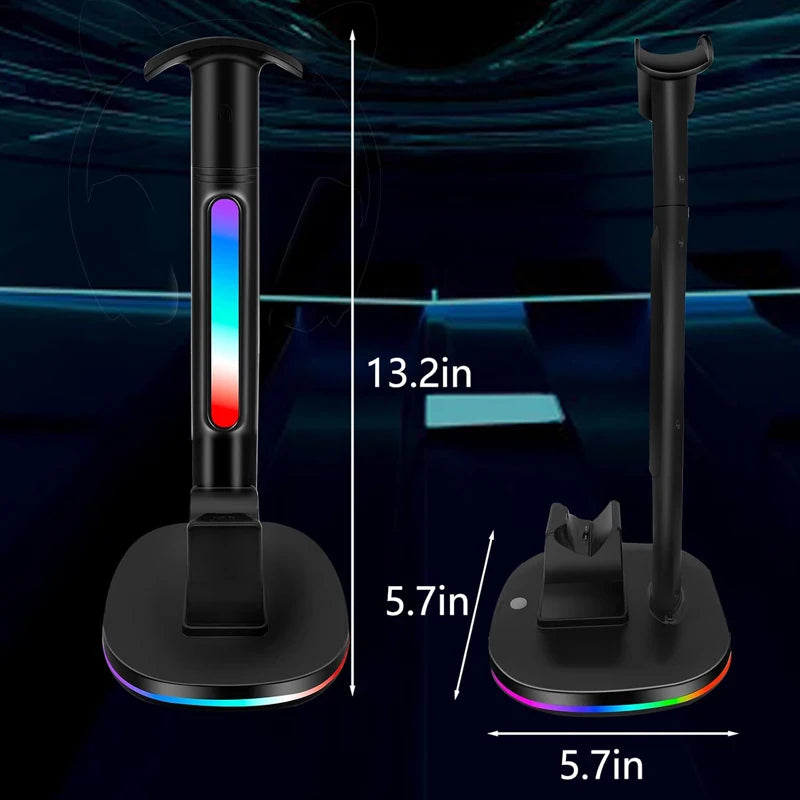 Controller Charging Station W RGB Headphone Stand Charger Holder W 2 USB Port Headset Stand for PS5/4 Xbox Series X/S  Switch