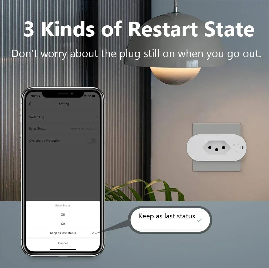Works with Tuya 16A/20A Brazil Standard Wifi Smart Plug Socket Work with Google Home Alexa with Power Monitor APP Remote Control Deals 4 U   Deals 4 U