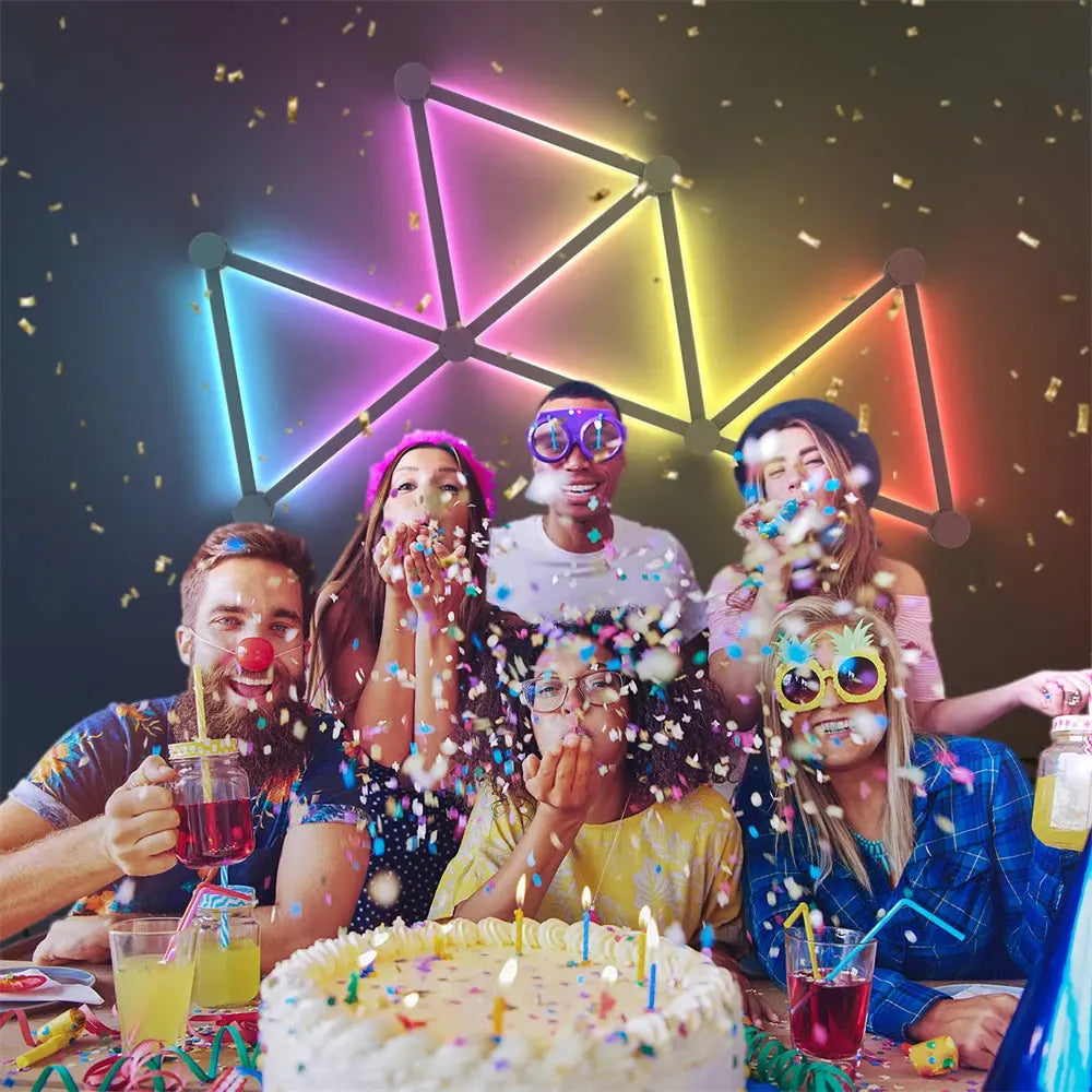 Splicing Light DIY Atmosphere Light RGB Smart Wall Light Voice Control Lamp for Esports Room Bedroom Bar Decoration Night Light Deals 4 U  RGB Hexagon Wall Lights Deals 4 U