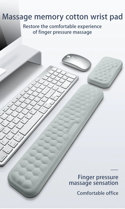 Keyboard Pad Set Memory Foam for Office Computer Laptop Easy Typing Pain Relief Keyboard Wrist Rest Mouse Pad Computer Mouse Pad