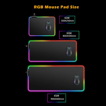 RGB Mouse Pad Larger XXL Office Laptop Backlight Speed Computer Keyboard LED Desk Mat Gaming Accessories A-Aliens Movie Mousepad