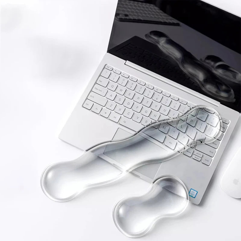 Ergonomic Silicone Gel Keyboard and Mouse Wrist Rest Set Clear Wrist Rest for Keyboard 60%/68%/75%