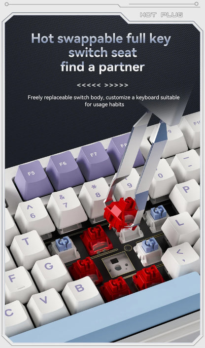 AJAZZ AK980 V2 PRO 98% Gasket Mechanical Keyboard, Hot-Swappable, 10000mAh, TFT Screen & Knob, 8K Polling Rate, RGB Backlit