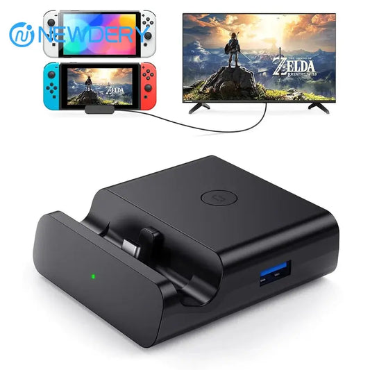 NEWDERY Switch TV Dock for Nintendo Switch&OLED USB C to HDMI Multiport Hub Adapter Portable PD Charger Dock Switch Accessories Deals 4 U  Console Accessories Deals 4 U
