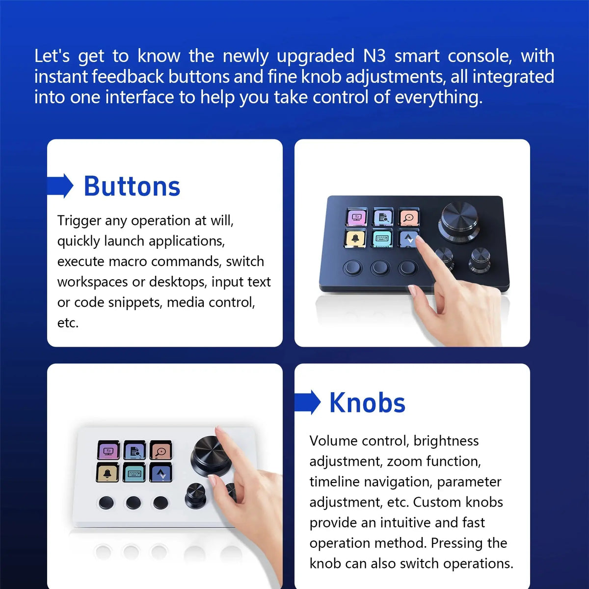 MiraBox N3 Macro Pad / Stream Deck, 6 Programmable LCD Keys, 3 Knobs, Visual Shortcuts, OBS Controller, Mac/Win Deals 4 U  Streaming Equipment Deals 4 U