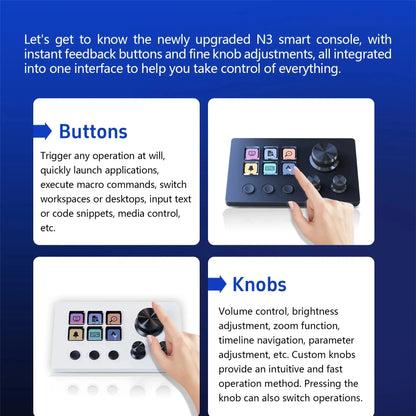 MiraBox N3 Macro Pad / Stream Deck, 6 Programmable LCD Keys, 3 Knobs, Visual Shortcuts, OBS Controller, Mac/Win Deals 4 U  Streaming Equipment Deals 4 U