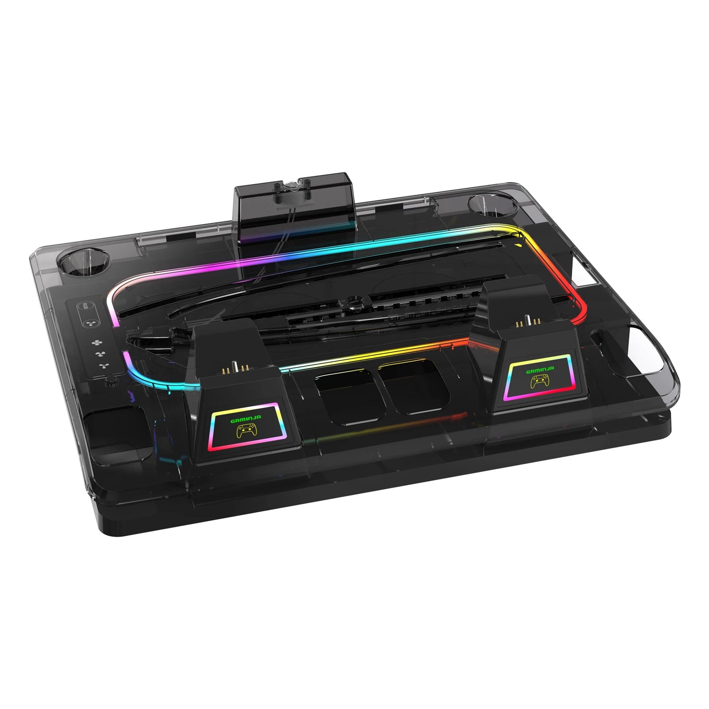 GAMINJA P53 RGB Multi-Function Cooling Base For PS5slim PS5 Controller Charger And For PS Portal Remote Player Magnetic Charger