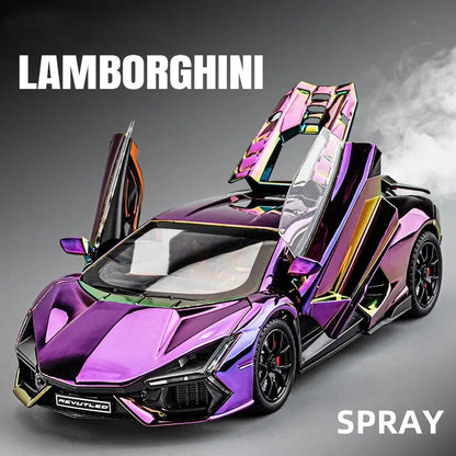 1:24 Lamborghini Revuelto With Spray Alloy Car Diecasts & Toy Vehicles Metal Toy Car Model Sound and light Collection Kids Toy Deals 4 U  Gaming Accessories Deals 4 U