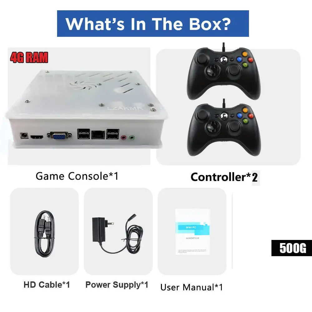 X8 Retro Game Console 4K HD 4G/8G RAM 60 Emulator 500GB Storage 70000+Classic Games For Wii PS2 DC PSP NGC XBOX Holiday Gift Deals 4 U  Gaming Accessories Deals 4 U