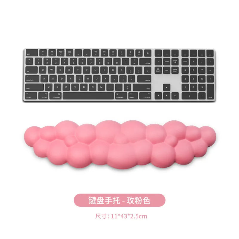 Cloud Memory Foam Wrist Rest Keyboard Mouse Pad Ergonomic Desk Mat for Office Gaming 10 Colors 3 Piece Set