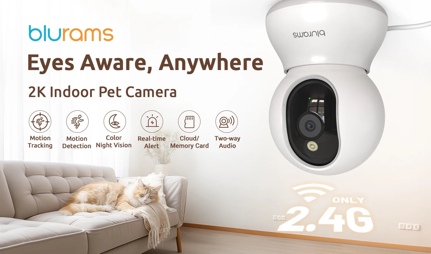 blurams Pet Camera 2K, 360° Indoor Security Camera, Dog Camera with Phone App, PTZ Cameras for Home Security Indoor, 2-Way Audio Deals 4 U   Deals 4 U
