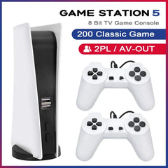 GS5 Game Station 5 Video Game Console With 200 Classic Games 8 Bit TV Console Retro USB Wired Handheld Two Game Player AV Output Deals 4 U  Gaming Accessories Deals 4 U