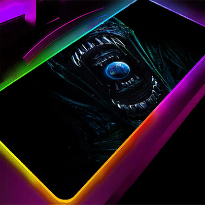 RGB Mouse Pad Larger XXL Office Laptop Backlight Speed Computer Keyboard LED Desk Mat Gaming Accessories A-Aliens Movie Mousepad