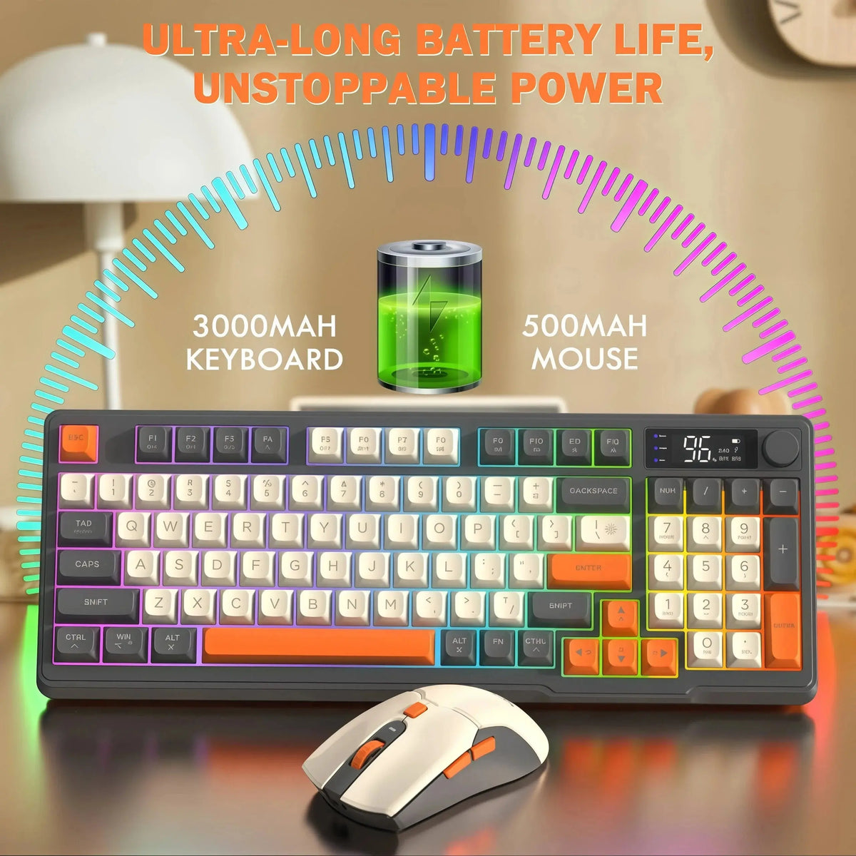 Freewolf T96 Gaming Wireless Keyboard and Mouse Supports dual-mode Bluetooth connectivity Compatible with PC and Mac devices Deals 4 U  Gaming Accessories Deals 4 U