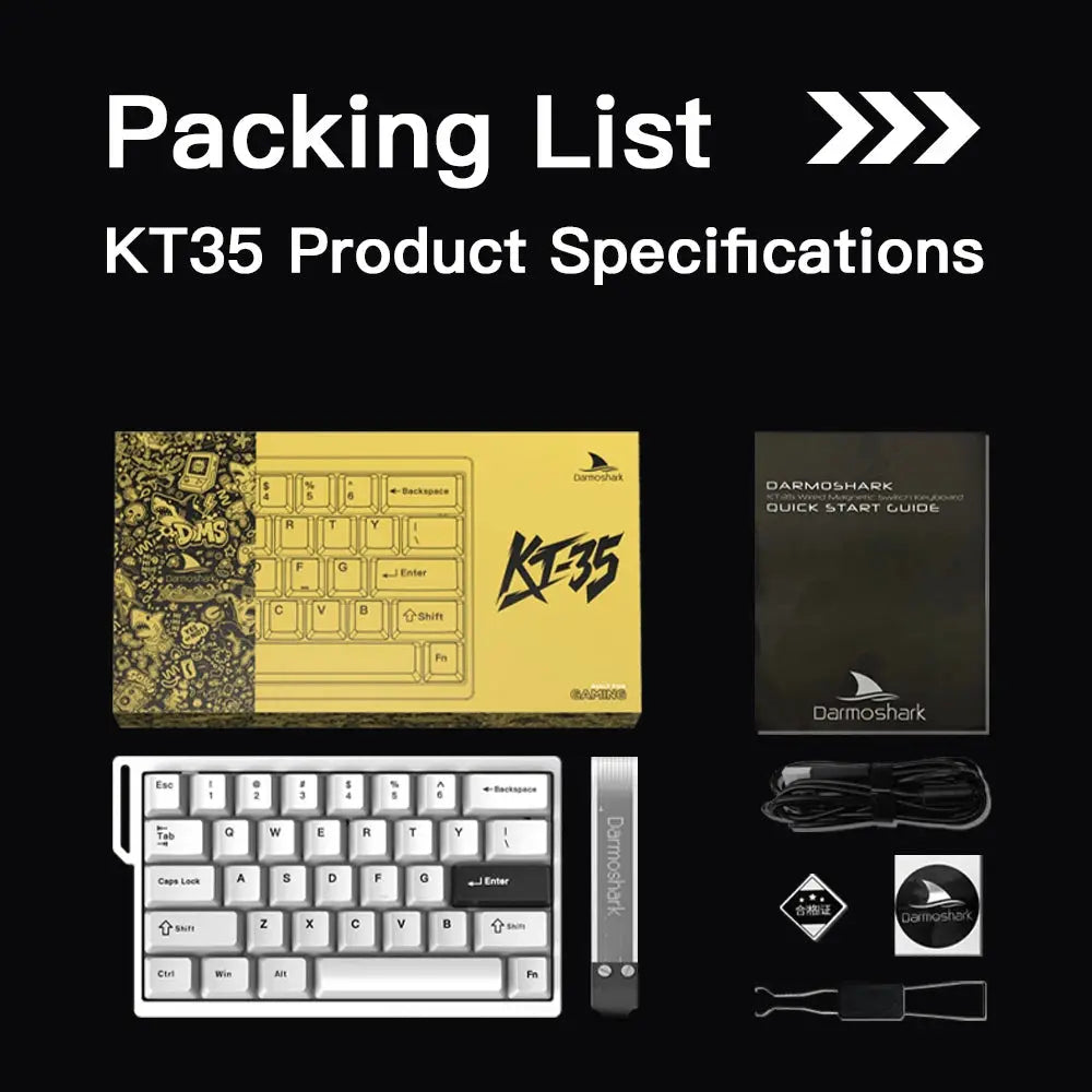 Darmoshark KT35 Mechanical Gaming Keyboard Aluminum Alloy One-Handed Keypad Magnetic Axis Wired Hot Swap Keyboard Macro Driver Deals 4 U  Streaming Equipment Deals 4 U