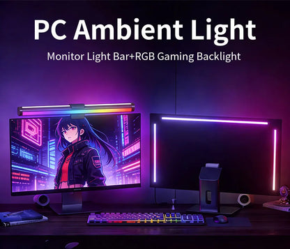LED RGB Gaming Ambient Light Flexible Silicone Backlight Smart Desk Light Bar Eye Protection LED Lamp for Monitor Office Reading