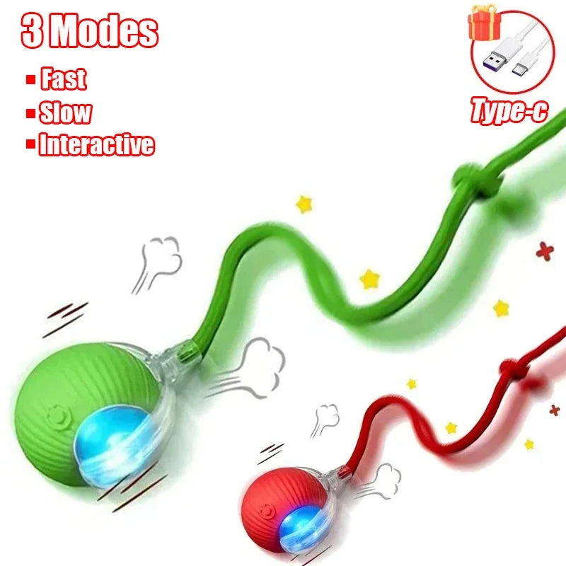 1~3pcs Cat Interactive Ball Toy Automatic Rolling Ball Tail Rechargeable Smart Pet Electric Toy Dog Cat Training Imitate Mouse Deals 4 U   Deals 4 U