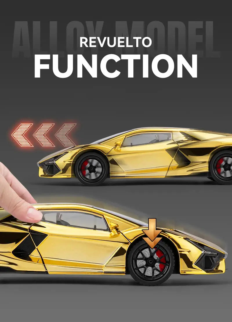 1:24 Lamborghini Revuelto With Spray Alloy Car Diecasts & Toy Vehicles Metal Toy Car Model Sound and light Collection Kids Toy Deals 4 U  Gaming Accessories Deals 4 U