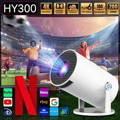 2026 New HY300 Projector with WiFi6 & BT5.0, Portable Beamer 1080P/4K Support Auto Keystone Smart Proyector Deals 4 U  Gaming Accessories Deals 4 U