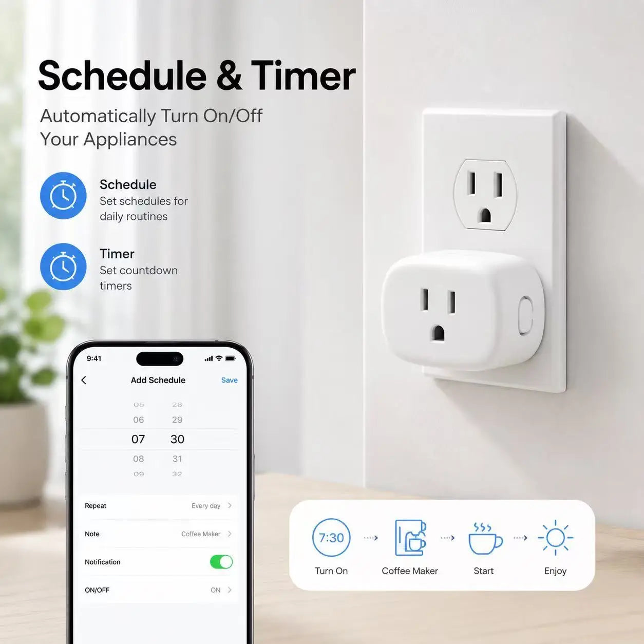 TUYA Smart Plug Compatible with Alexa & Google Home, Smart Outlet with Retome Control, Timer & Schedule, 2.4GHz Wi-Fi Deals 4 U   Deals 4 U