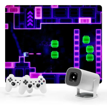 Android 11 Gaming Projector P30MAX 64GB TF Card Wireless Gaming Controller Dual WIFI 1280*720P Home Theater Portable Projector Deals 4 U  Gaming Accessories Deals 4 U