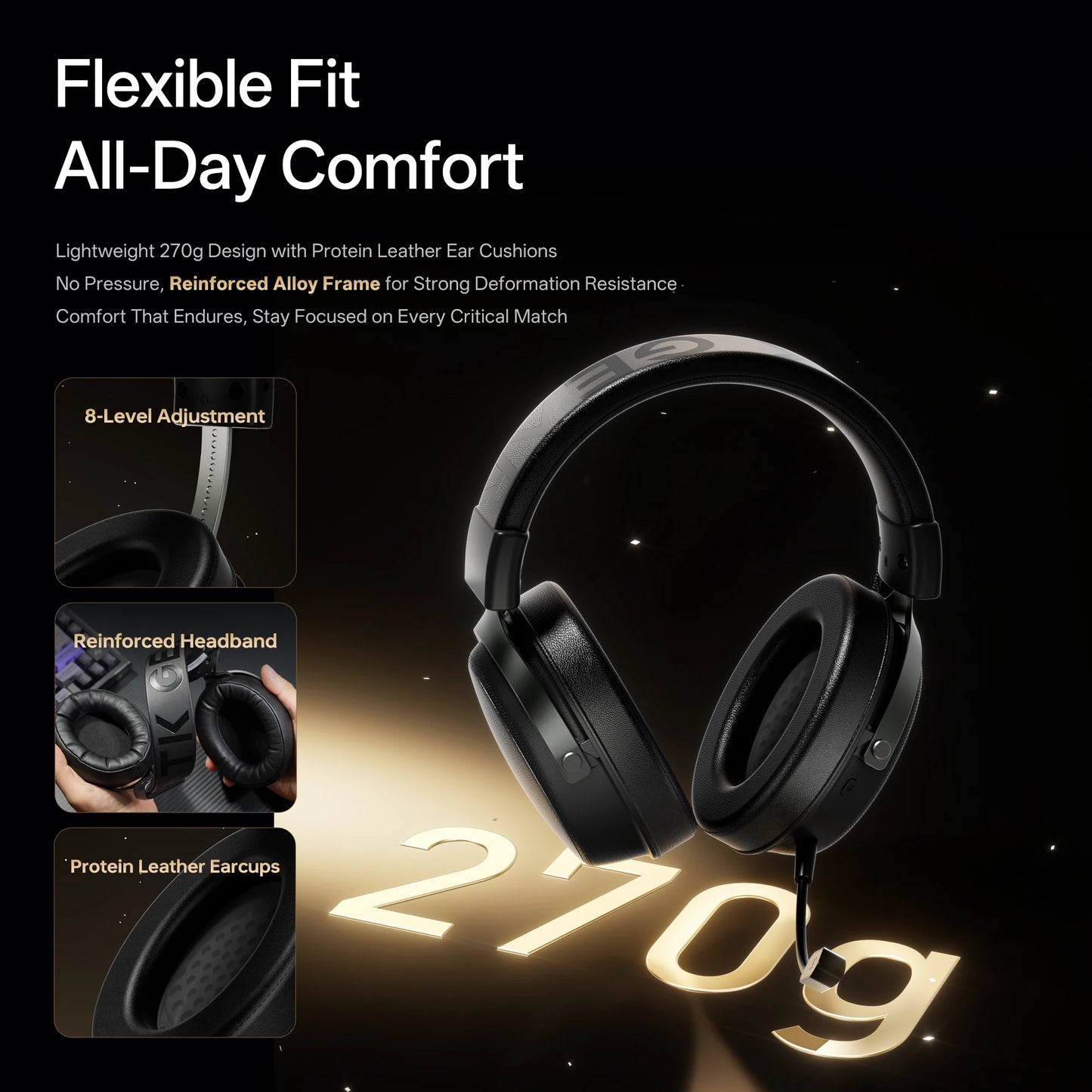 ATK N9 2.4GHz Wireless Gaming Headset with Mic for PS5 PS4 PC Mac Playstation Bluetooth Gaming Headphone with Microphone