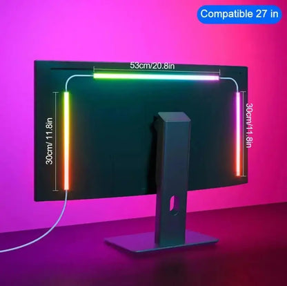 Computer Screen Light Strip Monitor RGBIC Bluetooth LED Lights Ambient Lighting Music Sycn APP Control PC Backlight Game Room Deals 4 U  RGB Hexagon Wall Lights Deals 4 U