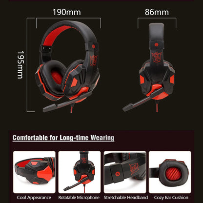 3.5mm Wired Gaming Headphones With Adjustable Microphone Stereo Bass Headset For Computer Phone Laptop Desktop PC Notebook Gamer