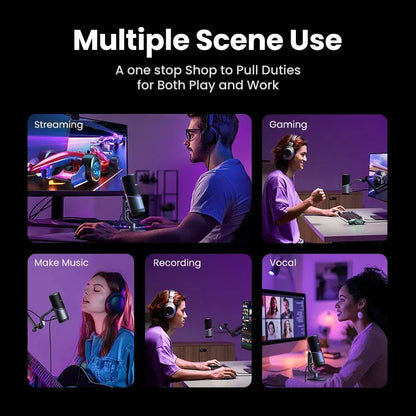 Mic USB Microphone with RGB Modes Professional Condenser Mic for PC Mac Gaming Karaoke Recording Streaming Podcasting Deals 4 U  Streaming Equipment Deals 4 U