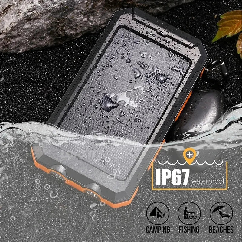 Solar Power Bank 80000mAh Portable Charging Poverbank External Battery Charger Strong Light LDE Light for All Smartphones Deals 4 U  Mobile Gaming Deals 4 U