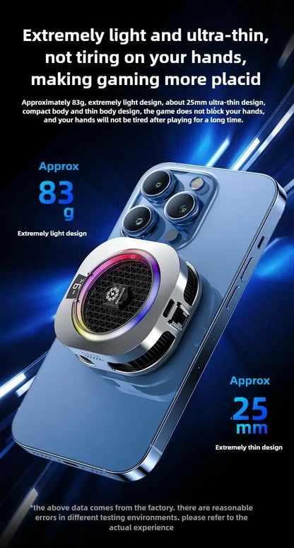 NEW TH16 Pro Mobile Cooler 24W Magnetic/Back-clip Ice Cooling Radiator Digital Display RGB Light Gaming Temperature Control Deals 4 U  Mobile Gaming Deals 4 U