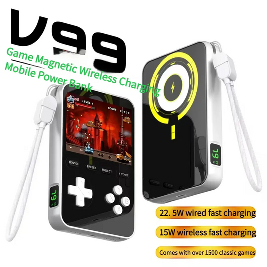 Mini Game Console Thin Magnetic Wireless Power Bank 5000mAh Portable Fast Charging External Battery For iPhone 16 Samsung Deals 4 U  Mobile Gaming Deals 4 U