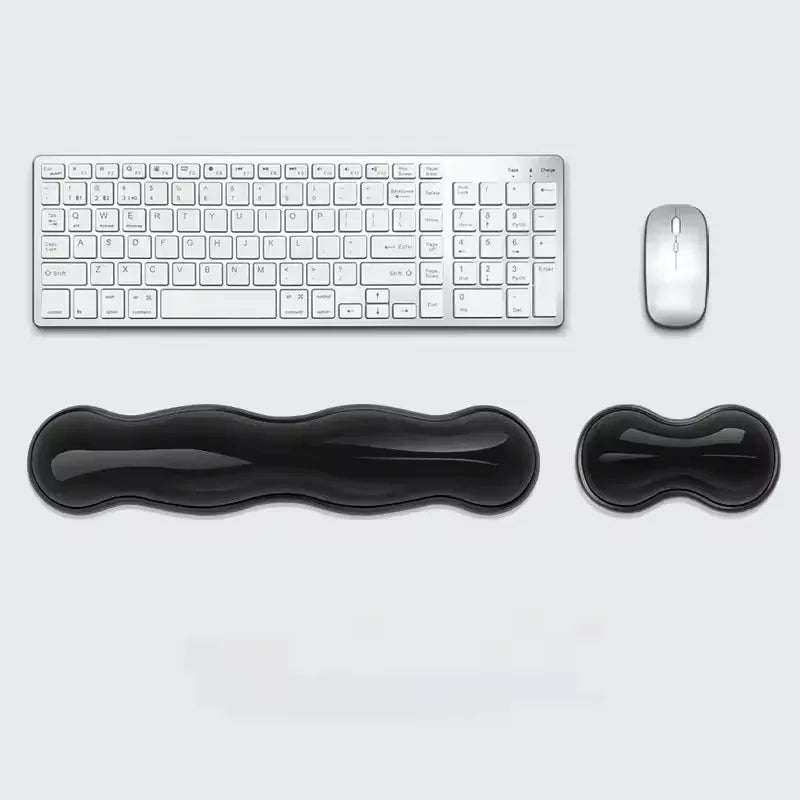 Ergonomic Silicone Gel Keyboard and Mouse Wrist Rest Set Clear Wrist Rest for Keyboard 60%/68%/75%